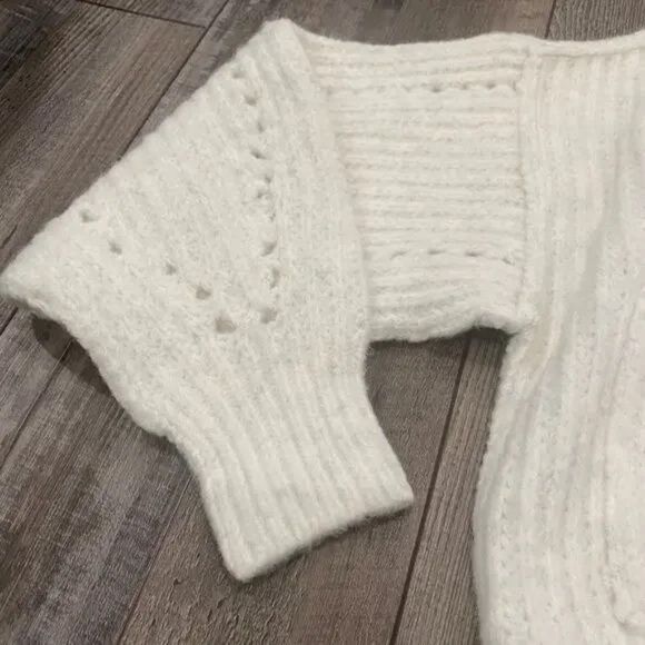 NWOT Free People Cream Grey Cardigan Long Sleeves Size XS Oversize - Picture 3 of 9